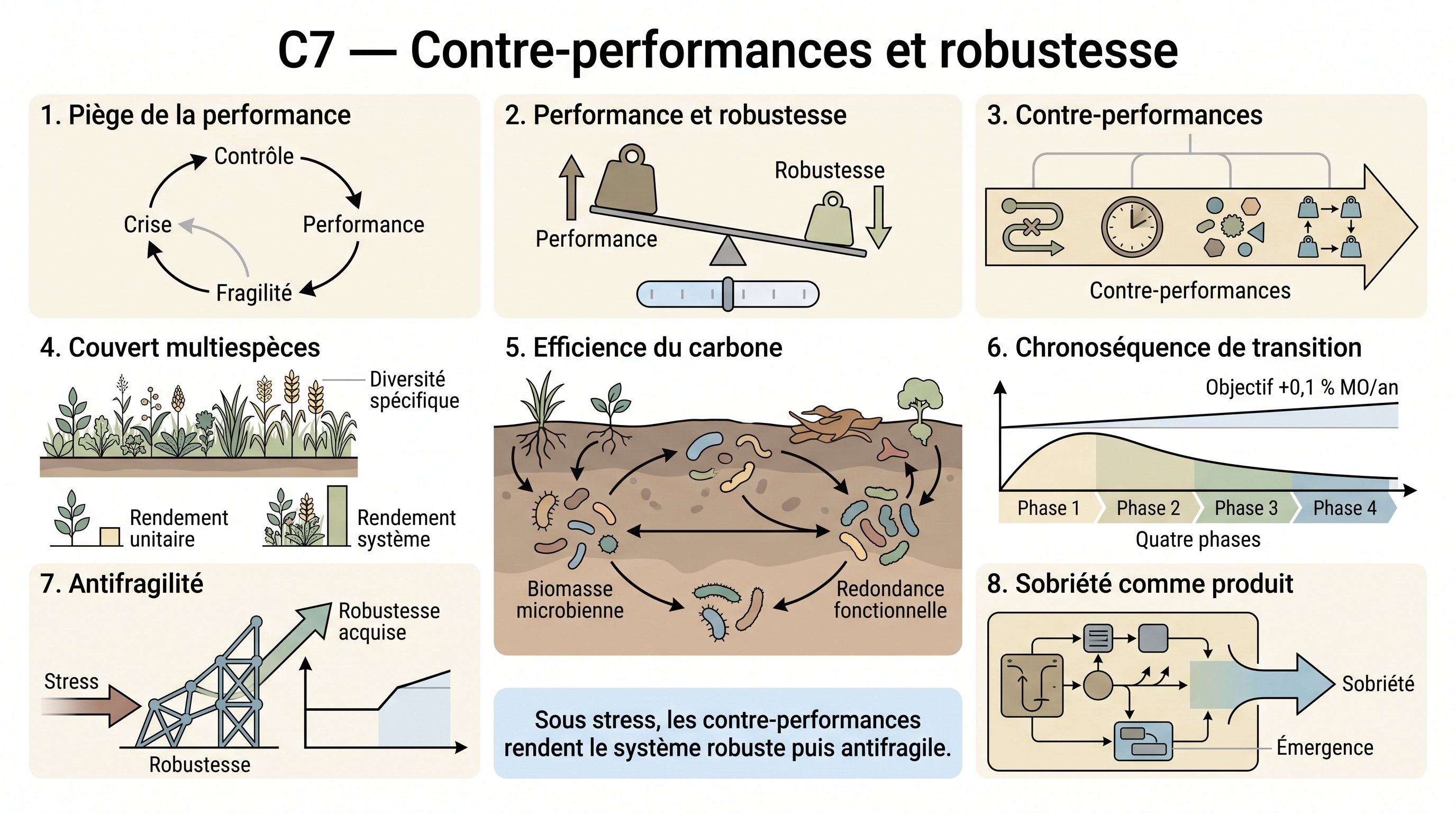 C7 — Piège de la performance → Robustesse par les contreperformances