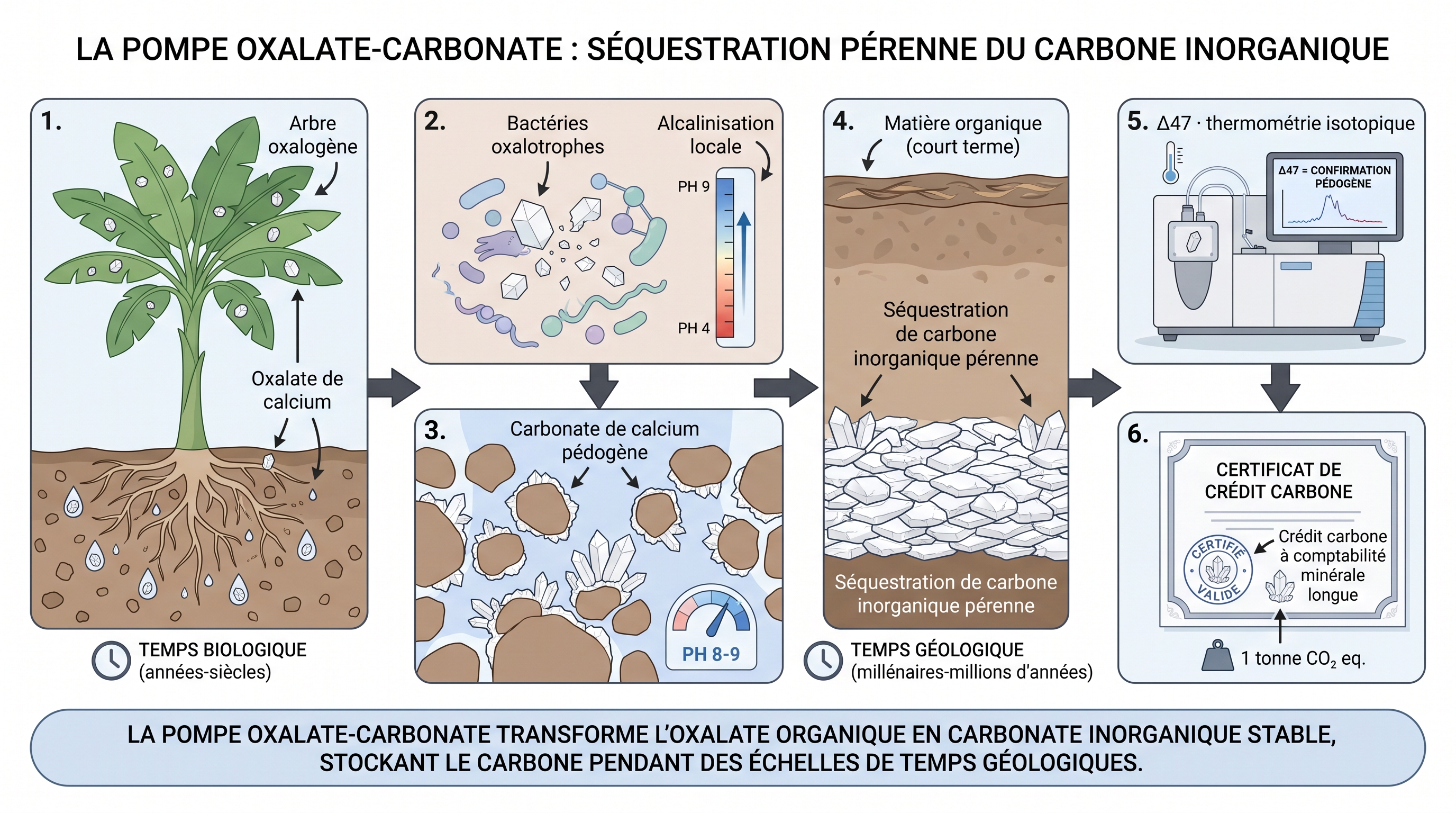 C18 — Pompe oxalate-carbonate : séquestration C inorganique pérenne