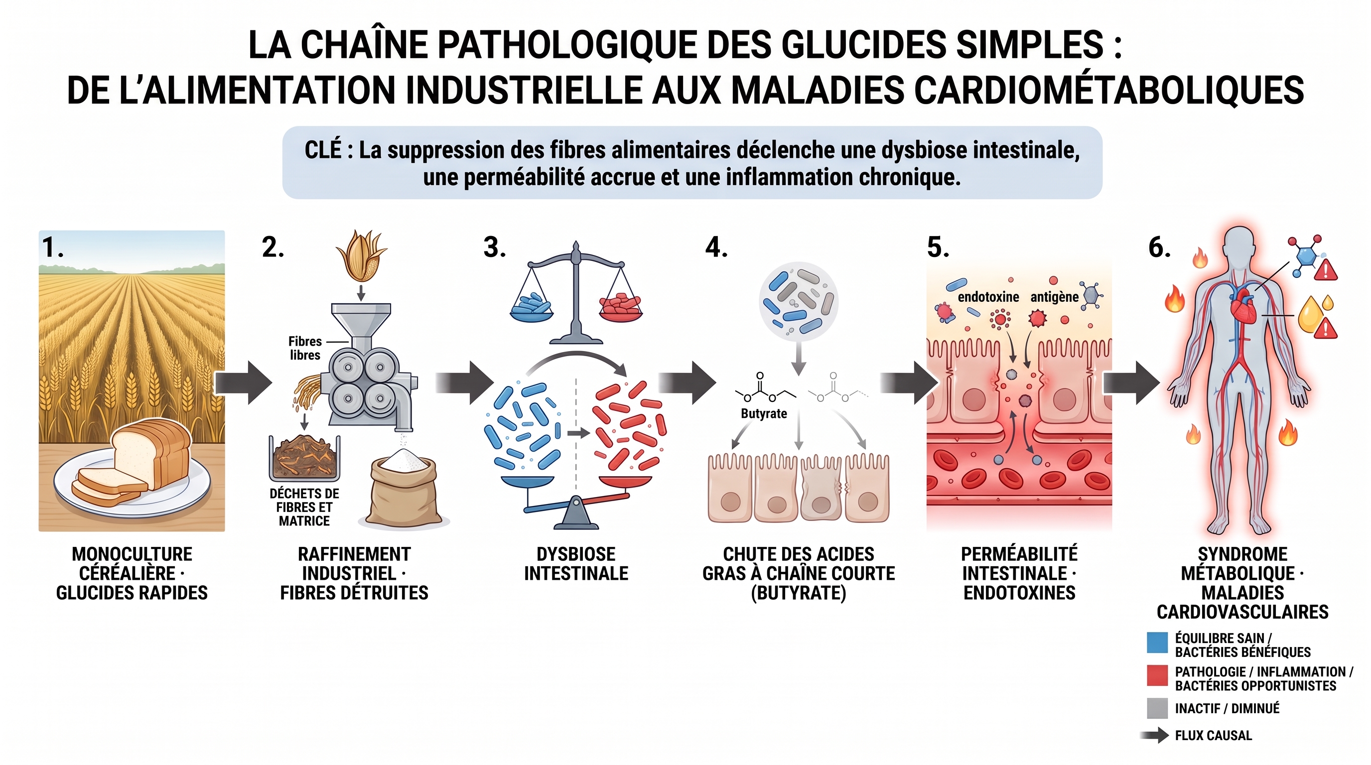 C26 — Sucre simple → dysbiose intestinale → maladie cardiométabolique