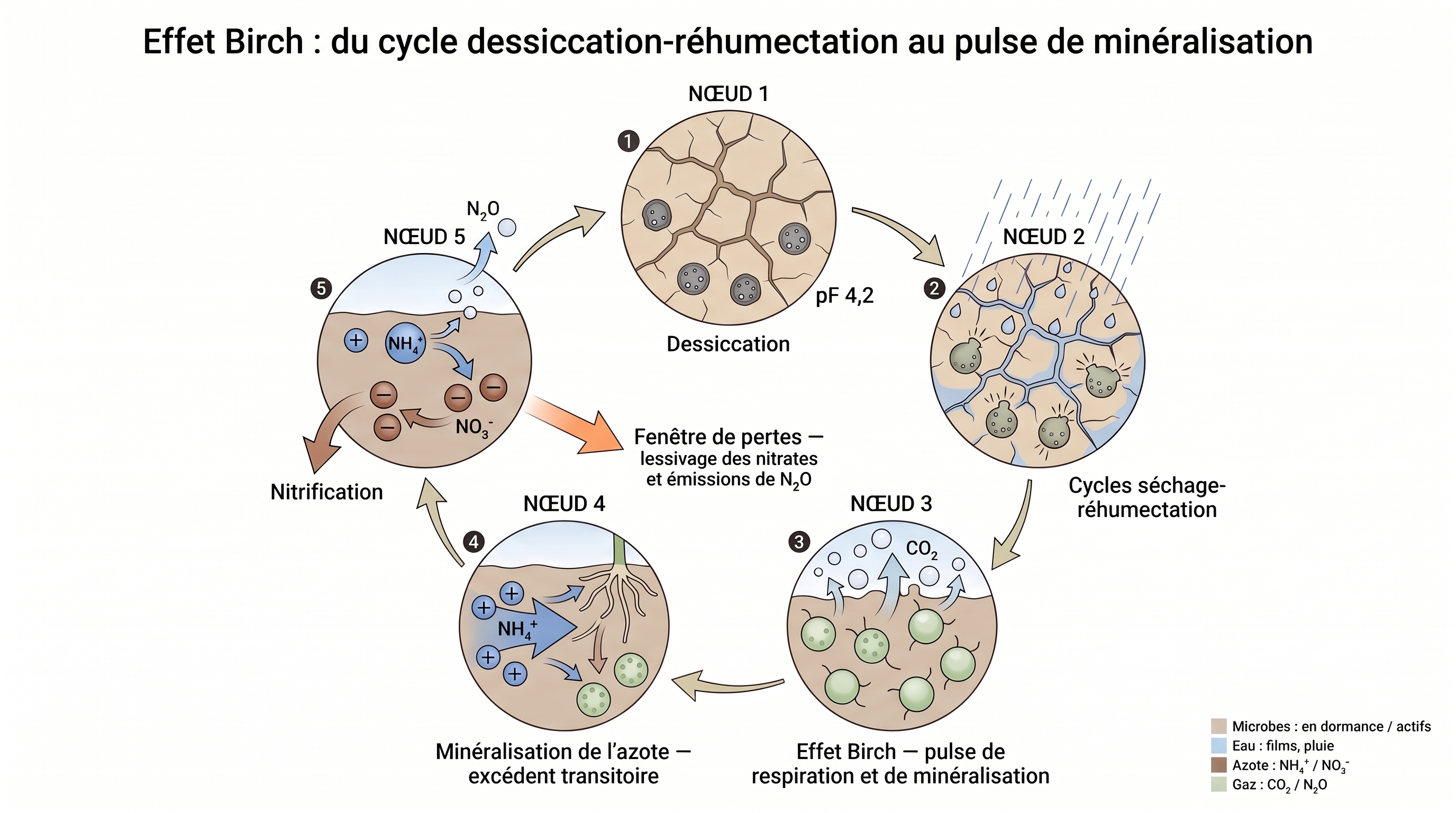 C35 — Effet Birch : du cycle dessiccation-réhumectation au pulse de minéralisation
