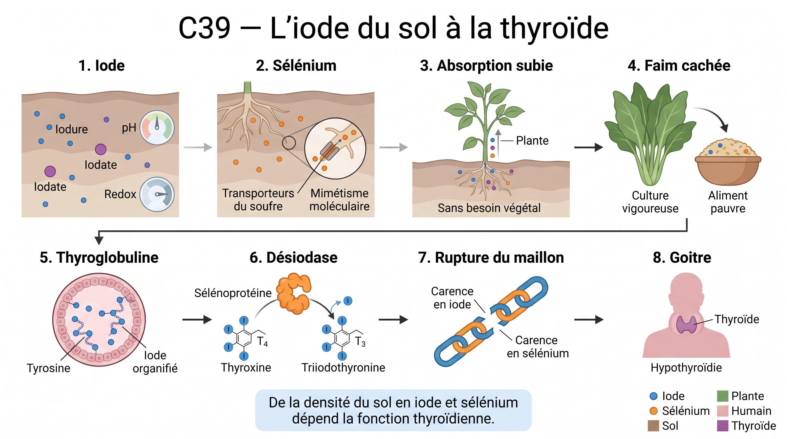 C39 — Axe thyroïdien sol-aliment : du sélénium et de l'iode du sol à la fonction thyroïdienne