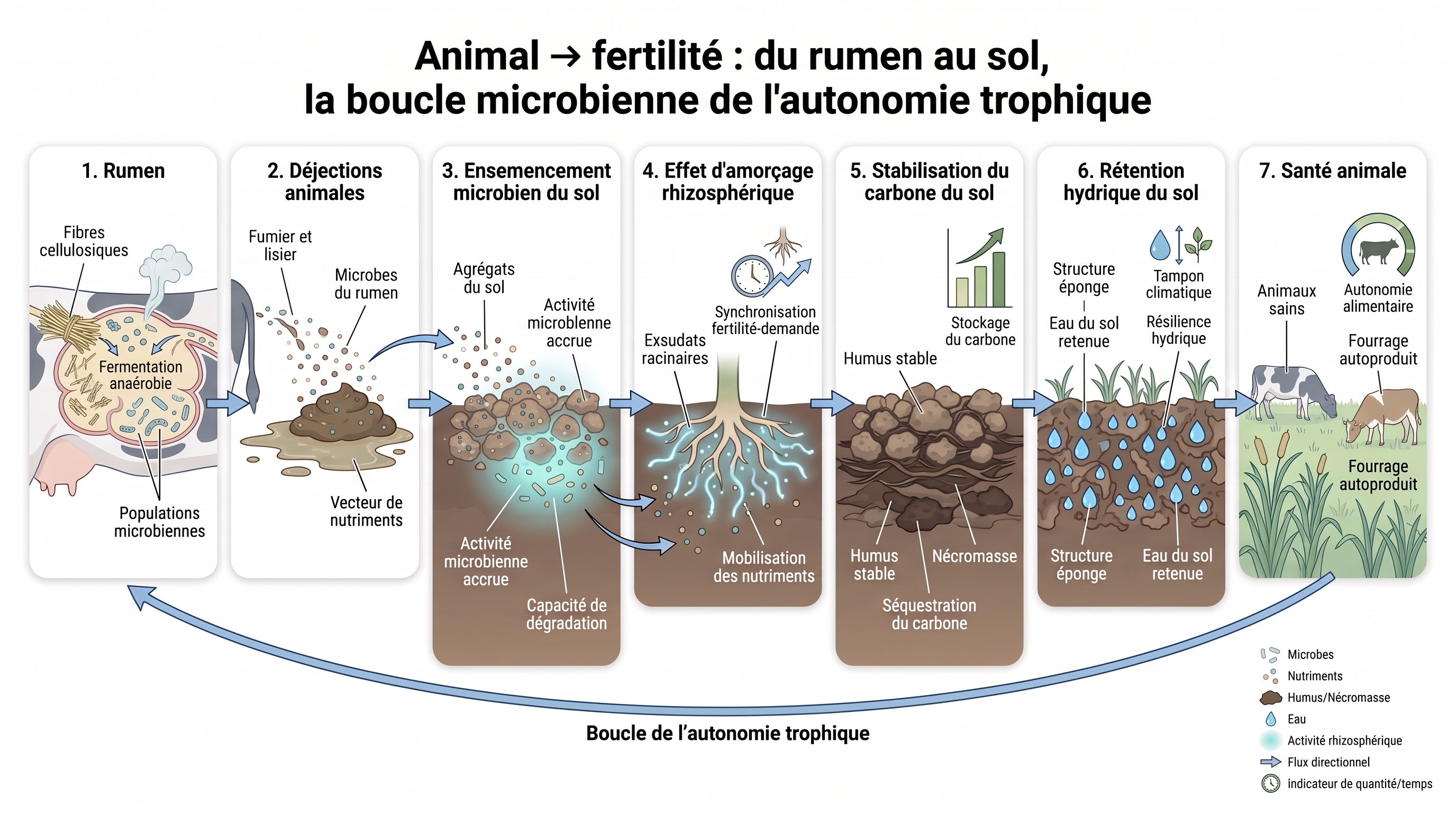 C43 — Animal → fertilité : du rumen au sol, la boucle microbienne de l'autonomie trophique