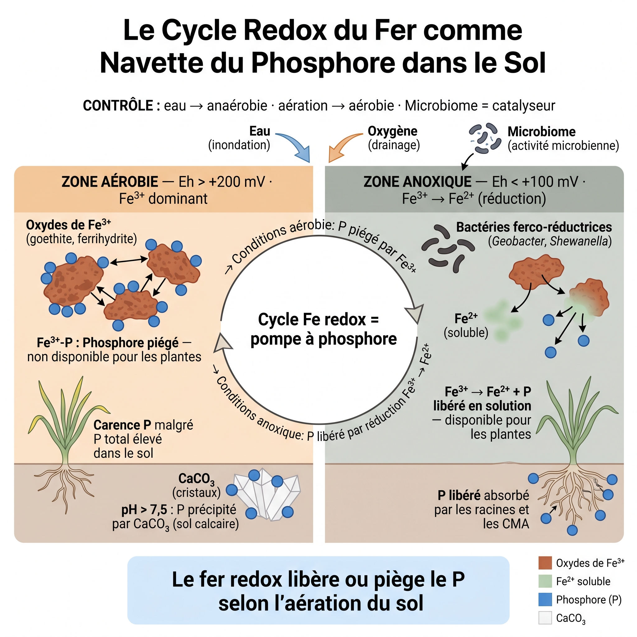 Cycle redox Fe comme shuttle P
