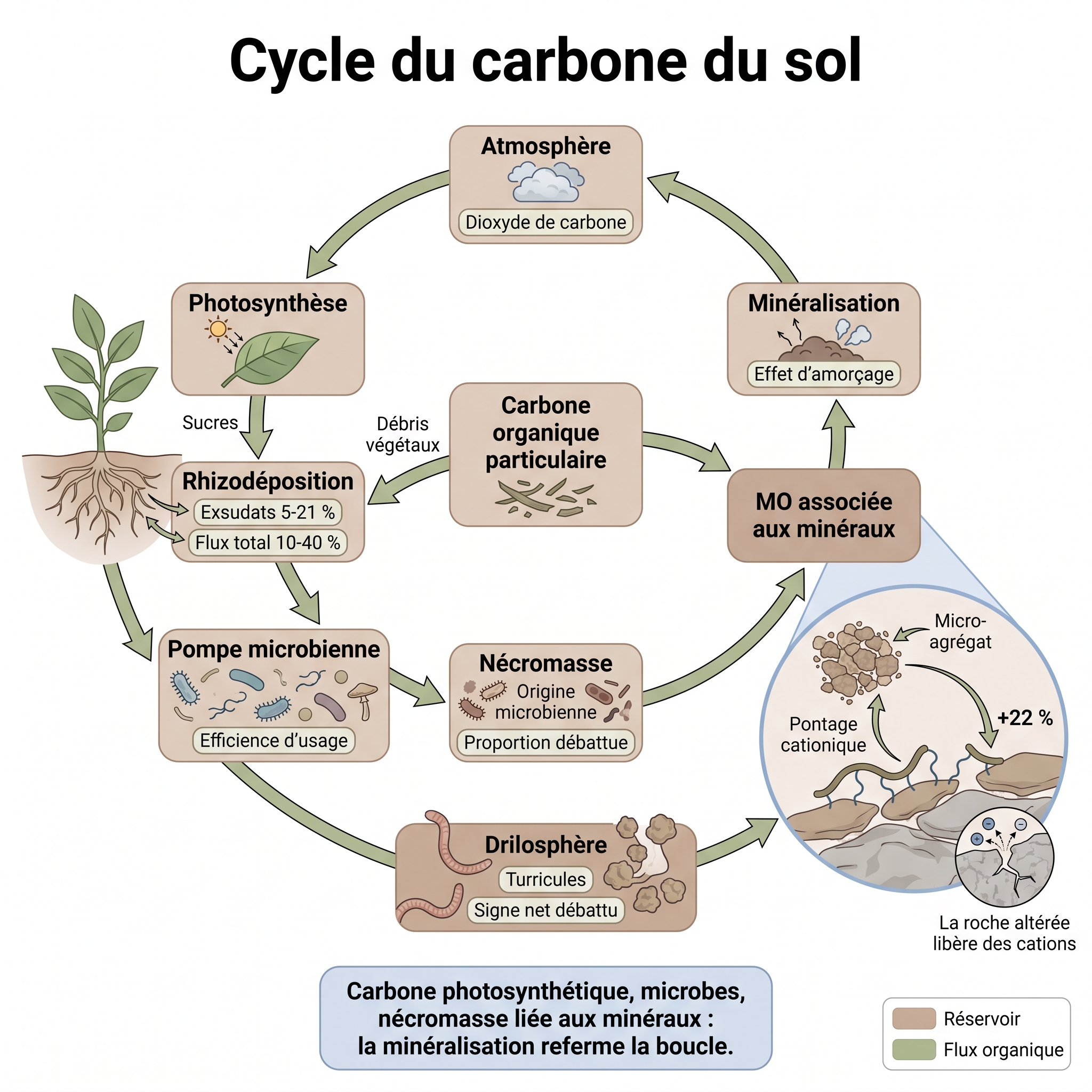 Cycle du carbone : de la photosynthèse à la MAOM